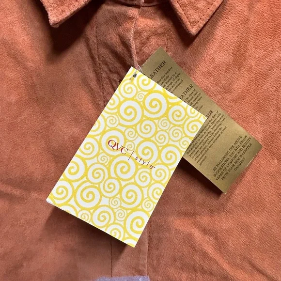 Genuine Leather QVC Dialogue Size Large Burnt Orange /Tan/Brown Color - Picture 3 of 8